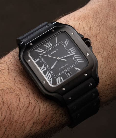 black face cartier watch|cartier santos black strap.